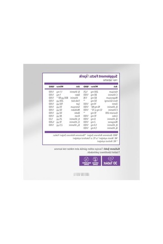 Enerji Desteği İçin Multivitamin Ve Multimineral Takviye Edici Gıda 30 Tablet