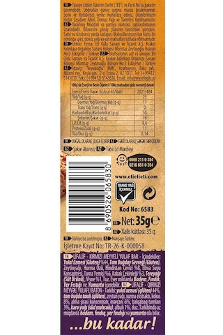 Eti Lifalif Kırmızı Meyveli Müsli Bar 16 x 35 G