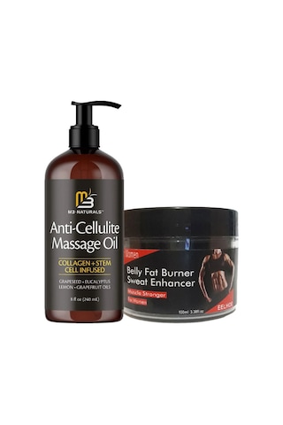 Kadınlar İçin Fazla Yağları Yakıcı Kas Yapıcı Krem Eelhoe 100 Ml + Anti-cellulite Selülitlere Son Selülitlere Karşı 240 Ml Masaj Yağı