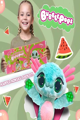 Bubble Pops Whacky Watermelon Axolotl: Kokusuyla Büyüleyen Şişme Peluş Aksolotl