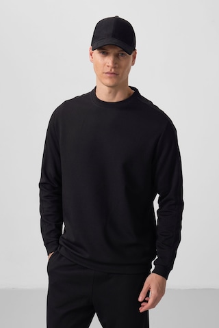 Siyah Yüzeyi Dokulu Oversize Erkek Eşofman Takım - 85275 Siyah