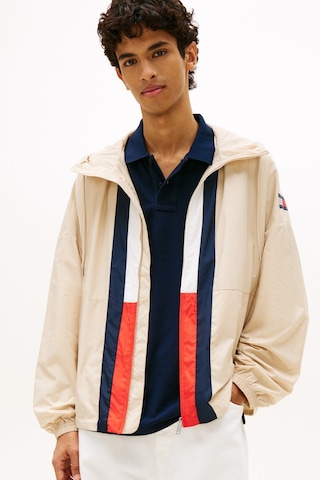Tommy Hilfiger Tjm Chicago Bayraklı Bej Erkek Rüzgarlık Ceket-16437