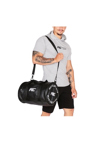 Musclecloth Deri Silindir Çanta Siyah-Standart