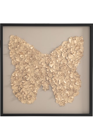 Mudo Home Golden Butterfly Cam Tablo 100x100cm