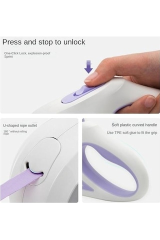 Soulader Otomatik Geri Saran Teleskopik Köpek Tasması, Kedi Ve Küçük Irklar İçin Açık Havada Yürüyüş İpi