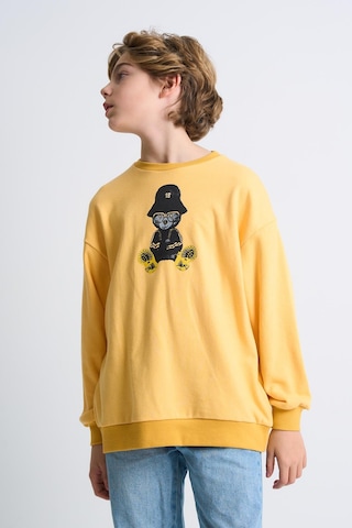 Alexandergardi Alexandergardı Baskılı Bisiklet Yaka Çocuk Sweatshirt Sarı