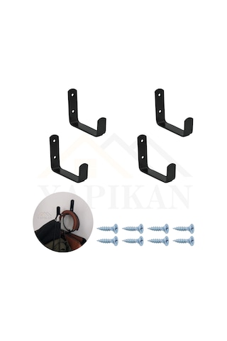 Siyah Geniş Duvar Askısı 80mm Çelik - Bisiklet Askı Aparatı - Bahçe El Aletleri Askısı
