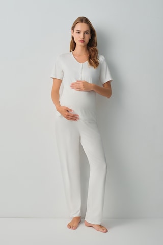 Suwen Pearl Hamile Lohusa Pijama Takımı Wsh10510180036 Ekru