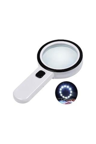 Led Işıklı Büyüteç 30x Büyük Mercekli Okuma Büyüteci Yaşlılar, Öğrenciler, Koleksiyonerler, Madeni Paralar, Pul, Kitap, Harita İçin