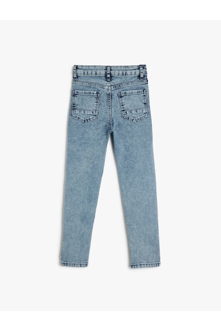 Koton Ayarlanabilir Lastikli Pamuklu Denim Pantolon Lıght Indıgo 5skb40016td Açık Mavi
