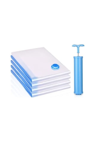 Hangfox Seyahat Vakumlu Saklama Çantası - Manuel Pompalı, Çift Fermuarlı, Battaniye Ve Yorganlar İçin