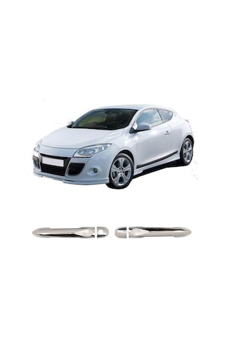 Renault Megane 3 Uyumlu 2010-2016 Krom Kapı Kolu 2 Kapı Sensörlü Tek Anahtar Paslanmaz Çelik