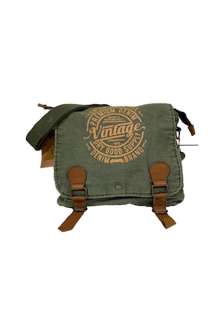 Vintage Salaş Kaliteli Unisex Günlük Gezi Kamp Okul Postacı Omuz Çantası San Diego 32 Cm X 25 Cm Haki