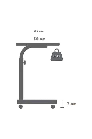 Yükseklik Ayarlı Çalışma Masası - Ceviz Tekerli 100x50