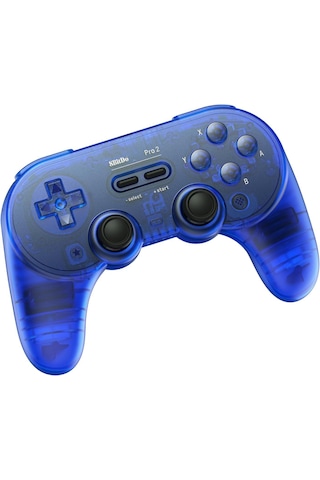 8bitdo Pro 2 Bluetooth Controller Kablosuz Hall Effect Oyun Kolu Switch/switch 2,pc,android,Apple Uyumlu,macos Transparan Mavi
