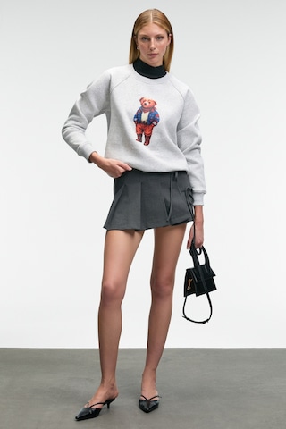 Grımelange Aelorıa Kadın Önü Baskılı Reglan Kol Oversize Grimelanj Sweatshirt Grimelanj
