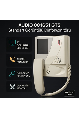 Audıo 001651 Gts Standart Görüntülü Diafon Monitörü 4 Ahizeli Video Interkom - İlave Daire Monitörü