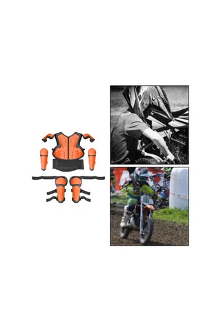 Suntek Motosiklet Diz Dirsek Kol Omuz Koruma Pedi Ile Turuncu