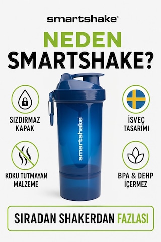 Smartshake Original2go One Serisi 800 Ml Navy Mavi Protein Shaker