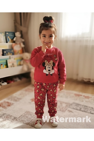 Zelhanbrand Kız Çocuk Minimouse Desenli Eşofman Takımı 15-kırmızı