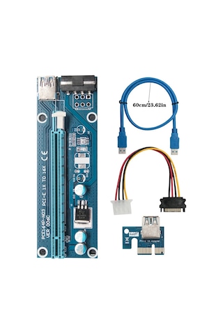 Pcı-E 1X To 16X Usb 3.0 Riser Yükseltici Kart 4747A Uzatma Eth Bt