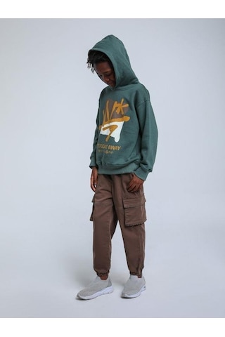 Jack Lions Erkek Çocuk Desenli Şardonlu 3 İplik Sweatshirt-14259 YESIL