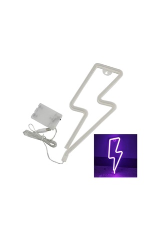 Homyl Yıldırım Neon Tabelalar Usb Led Gece Lambası Duvar Mor Mor
