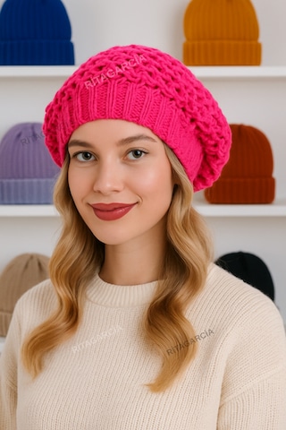 Ritagarcia Çift Kat Kadın Ressam Bere Neon Pembe