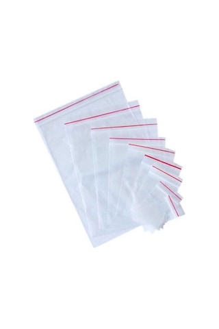 Tropic 5 Paket Kilitli Torba Şeffaf Poşet 10x12 Adet Kına Çerez Kuruyemiş Naylonu 1000li