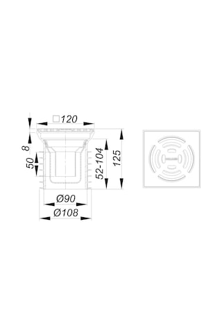 Dallmer Koku Önleyici Yer Süzgeci Gideri Banyo Sifonu Pronto K 12 x 12 CM 100'lük