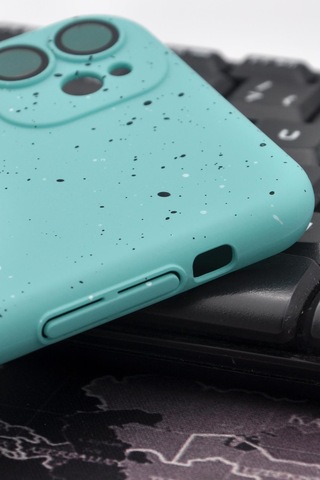 Apple Uyumlu iPhone 11 Uyumlu Mint Yeşil Benekli Desenli İnce Sert Kapak Kılıf Kamera Lens Korumalı Mint Yeşili -
