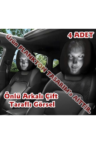 Korkunç Kız Çift Taraflı Dekoratif Oto Başlık Kılıfı/Maske 4'lü