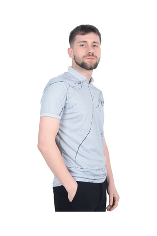Cengiz İnler Baskı Desenli Erkek Polo Yaka T-shirt