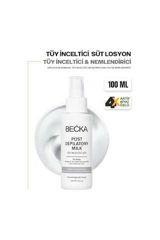 Becka Tüy Azaltıcı Ve Lnceltici Nemlendirici Süt Gymnema Sylvestre & Hyaluronik Asit Özlü 100 Ml