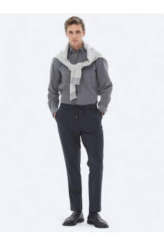 Kip Gri Fitilli Regular Fit Uzun Dokuma Kadife Casual %100 Pamuk Gömlek