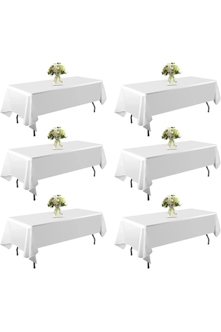 Tek Kullanımlık 5 Adet Beyaz Renk Masa Örtüsü