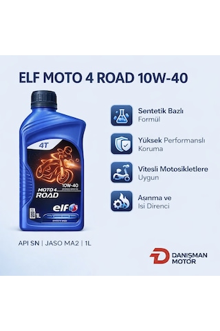 Elf Moto 4 Road 10w-40 Sentetik Bazlı 4 Zamanlı Motosiklet Yağı 1 Litre