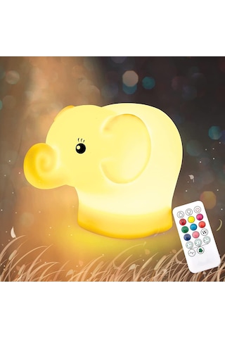Çocuklar İçin Gece Lambası Uzaktan Kumandalı Fil Gece Lambası 7 Renk Kawaii Lamba Oda Dekoru Usb Şarj Edilebilir Sevimli Lamba Bebek Hediyeleri Diğer