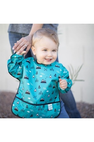 Bumkins Uzun Kollu Önlük (6-24 ay) - Great Outdoors Mavi