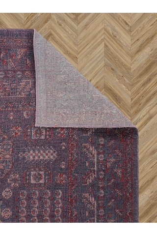 Antik 1113 Klasik Vintage Salon Halısı Mor Retro Mutfak Halısı Tozumaz İnce Makine Halısı Mor