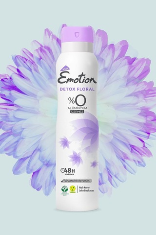 Detox Floral Kadın Alüminyumsuz Vegan Deodorant, 6x150ml, Hızlı Kurur, Leke Bırakmaz