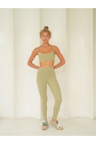 Mai Studios Co. Fold Kaplı Spor Soft Haki Crop Haki