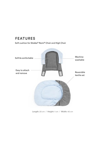 Stokke Cushion, Iki Yüzlü Yıkanabilir Konfor Minderi, Tüm Sandalyelerle Uyumlu