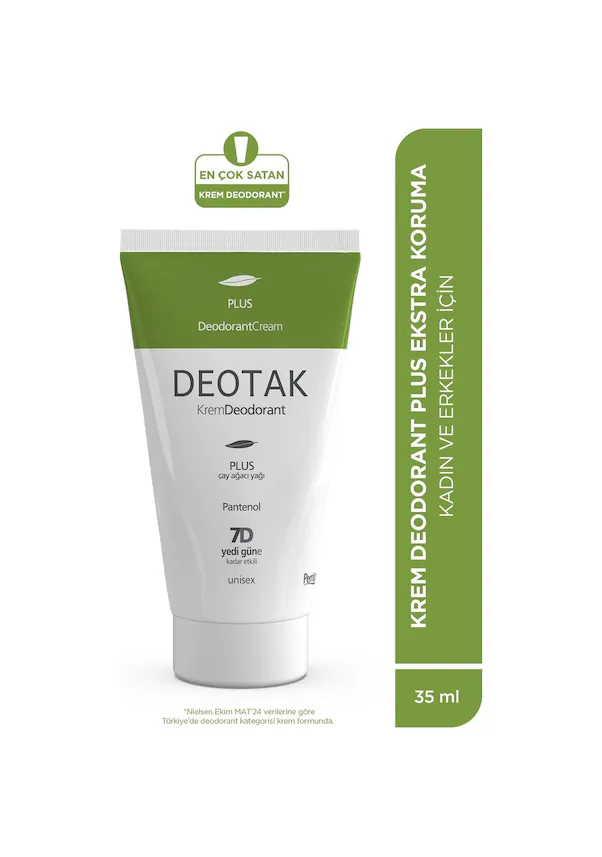 Deotak Unisex Krem Deodorant Plus 35 Ml