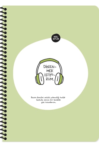 Hisli Şeyler A4 Kareli Spiralli Stickerli Defter Dinlenmek İstiyorum
