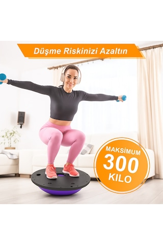 Evapera Yeni Nesil Modern Uluslararası Standartlarda Denge Mobilite Pilates Bosu Ball Aleti Topu 58cm Pembe