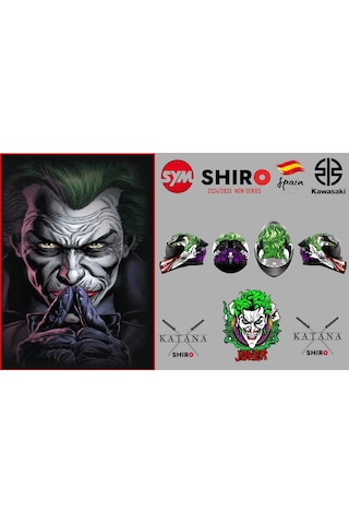 Shiro Fullface Katana Joke Motosiklet Kaskı Kapalı Grafik