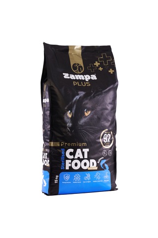 Zampa Plus Kısırlaştırılmış Kediler İçin Somon Etli Premium Kuru Mama 15 KG