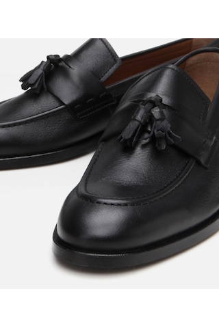 Hotiç Erkek Deri Siyah Püskül Detaylı Klasik Loafer 02ayh302860a100 Siyah