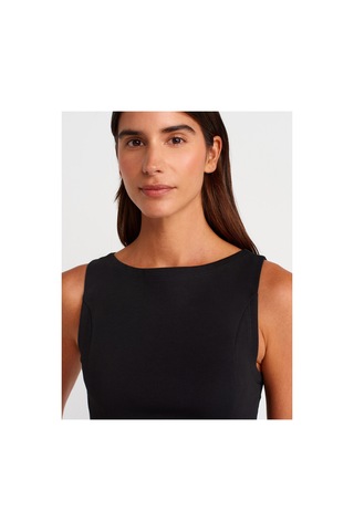 Dilvin 21001 Kayık Yaka Peplum Top Siyah